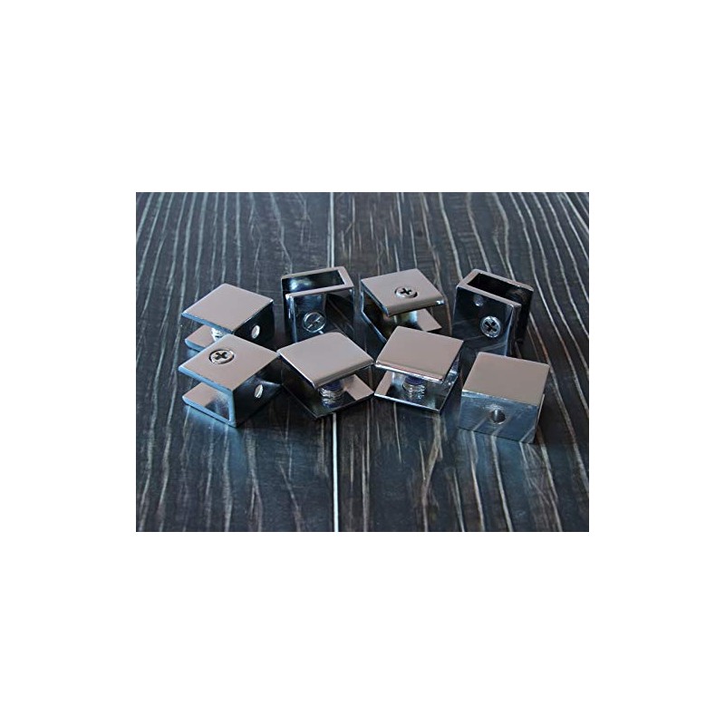 Glass Shelf Brackets Shelf Clips Metal Clamps Chrome Square Shape