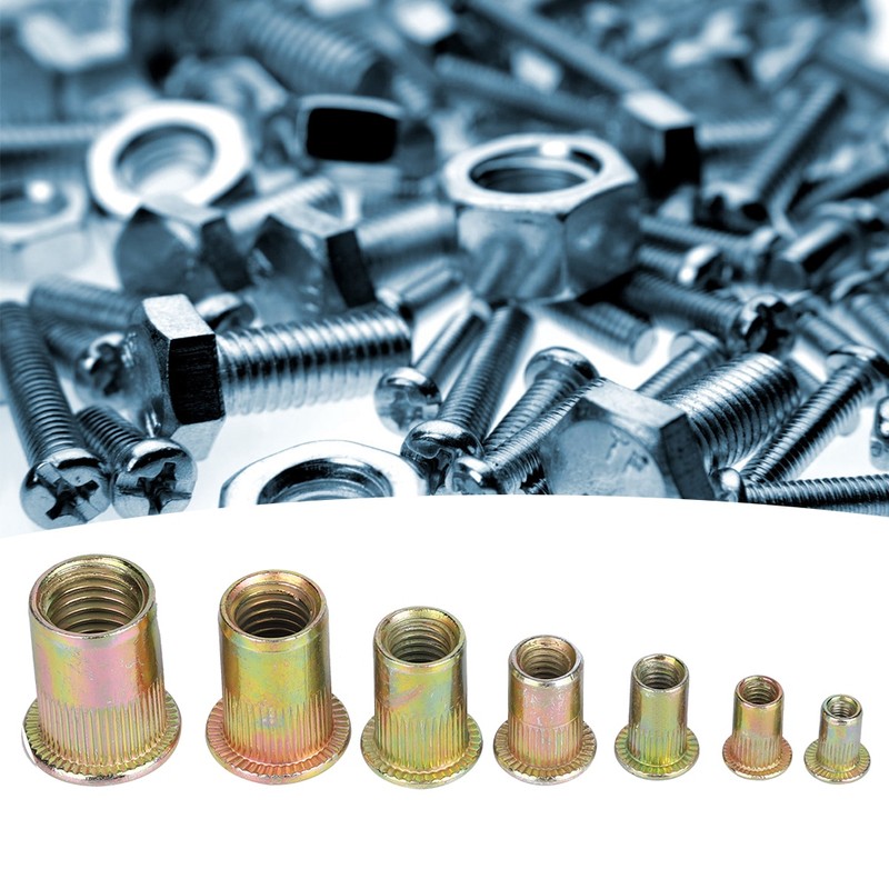 165PCs Rivet Nuts Set Hardware Fastener Hand Tools Knurled Industrial