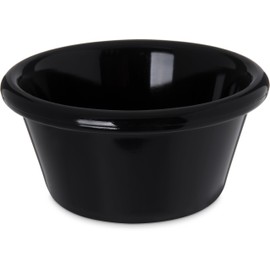 Carlisle 4312303 San Smooth Ramekin, 3 O, 1.43" Height, 3.18" Width, 3.18" Length, San, Black