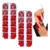 2 Pack Piedra, Cristal De Calidad Para Uñas Roja