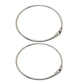 Pack of 2 large key rings, 148 mm ring, 4 mm diameter, with easy closure, versatile metal ring, storage ring, for storing keys, clothes, hanging curtains, etc