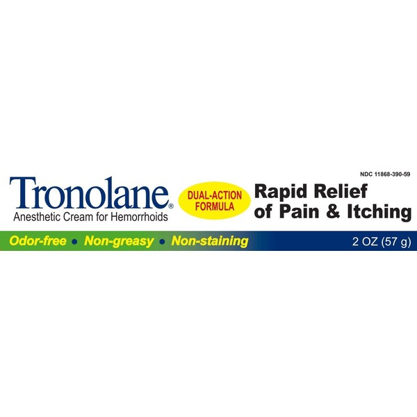 Tronolane Anesthetic Cream for Hemorrhoids 2 oz (Pack of 12)