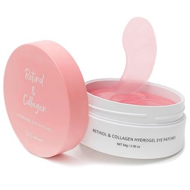 Parches para ojos de hidrogel de retinol y colágeno, Rosado