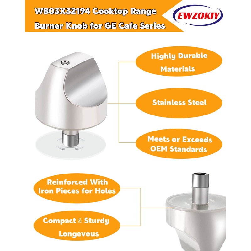 WB03X32194 WB03T10329 Cooktop Burner Knob Compatible GE Cafe Series Gas