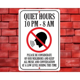 Custom Quiet Hours Sign for Short Term Rentals, Peaceful Lodging Notification