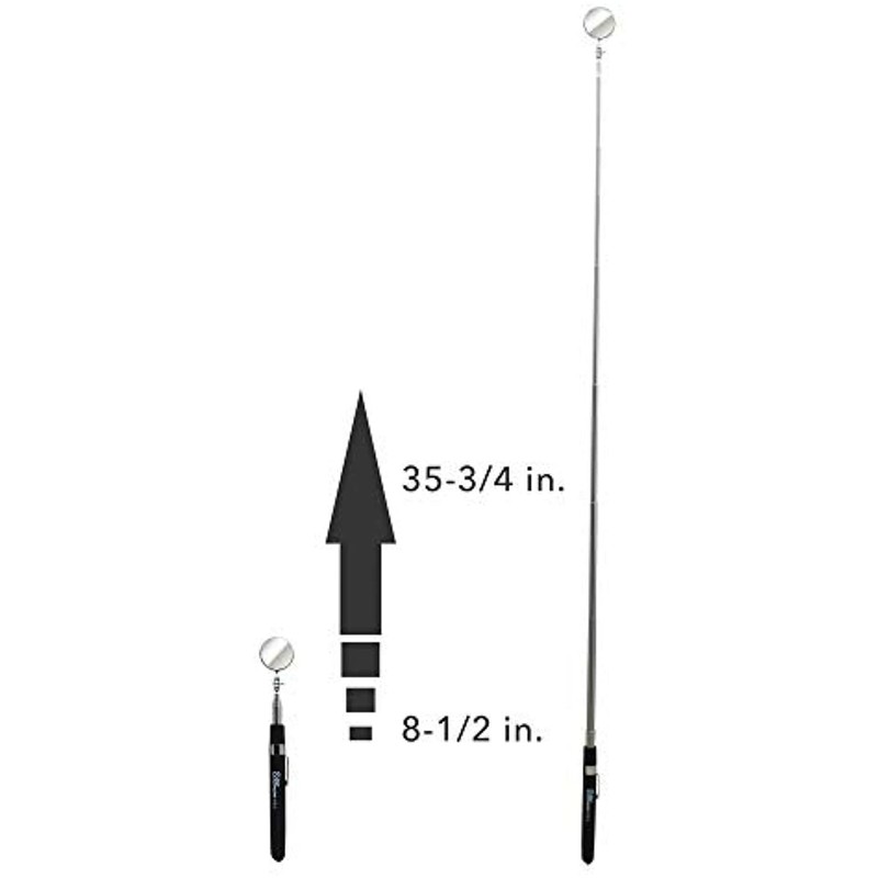 Ullman HTE-2 Glass High-Tech Telescoping Inspection Mirror, 1-1/4" Diameter,