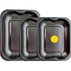 3-Pack Deep Black Roasting Baking Tray Set - x2 Medium