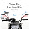 KiWAV Motorcycle Mirrors Rectangular ClassicPlus Black Convex Aspherical Anti-Glare Blue