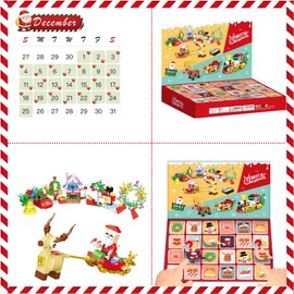 Kids Advent Calendar 2024 Christmas Building Blocks Set 12 in1,24 Days of Surprises Christmas Countdown Calendar Building Blocks Toys Gifts for Kids Girls Holiday Xmas Stocking Stuffers Party Favors