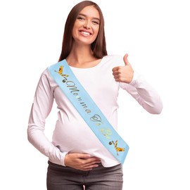 Daddy To Be & Mommy To Be Sash For Baby Shower- Blue w/Gold Lettering Baby Gender Reveal Ideas Boy Ideas Dad Diaper Party Favor New Father Gift Prince Decorations Dadchelor Baby Gifts Little Man