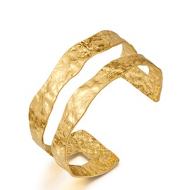 YANCHUN Chunky Cuff Bangles for Women Chunky Gold Bracelet Tarnish Free Trendy Jewelry Gifts, Metal