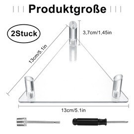 Pack of 2 Ball Stands, Football Stand, Clear Acrylic Ball Holder, Triangle Basketball Stand, Ball Holder for Football, Rugby Ball, Sports Ball Holder, Transparent Acrylic Stand, Volleyball Football