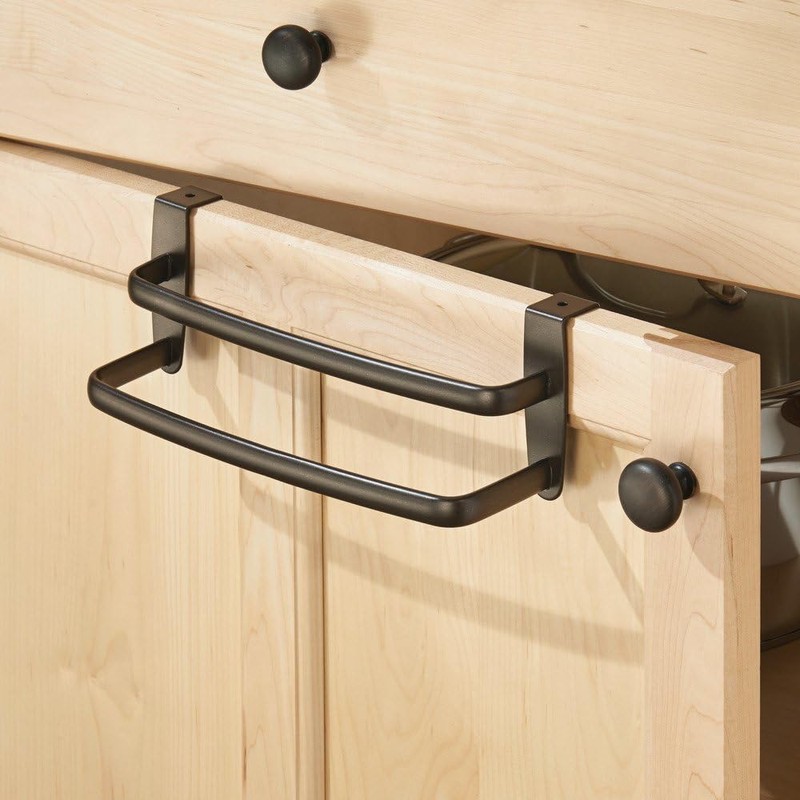 InterDesign Axis Over The Cabinet Towel Bar, Double 9-Inch, Bronze