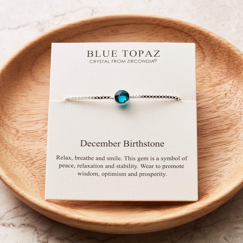 Philip Jones December (Blue Topaz) Birthstone Bracelet Created with Zircondia®