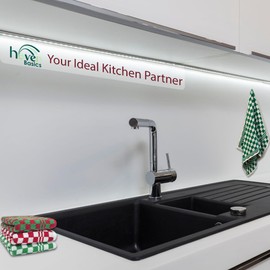 Haven Basics Checkered Hand Towels - Pack of 3, 550 GSM Made of 100% Ring Spun Cotton, Super Soft and Absorbent Kitchen Towels, 16 x 30 Inches, Classic Festive Edition.