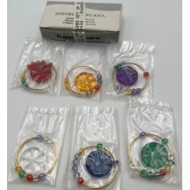Tupperware Sheerly Elegant Stemware Charms Set of 6 for Wine Glasses New