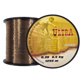 LAZER LINE ULTRA Carp Monofil Angelschnur 1255m DIA 0,28mm Test 6,5kg Karpfenangeln Schnur - Karpfen Angeln - Grundangeln - Monofilament Angelsehne - Nylonfaden Vorfach – Vorfachschnur - Method Feeder