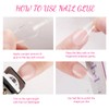 2 Bottles Nail Glue for Tips, 15 ml Professional Nail
