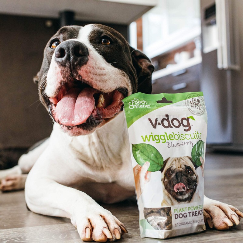 V-Dog Vegan Wiggle Biscuit Organic Dog Treats, Peanut Butter, 10