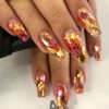 6 Grid Maple Leaf Glitter Nail Charms Autumn Maple Leaves