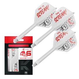 Target Japan Scream K Flex Dart Flights and Shaft System, No.6 | 3 Pack Kflex All In One Flight, Player Edition Akito Yamagata Dart Accessories | K-Flex Dart Shaft - Medium (33mm)