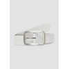 s.Oliver Leather Belt with Logo, ecru