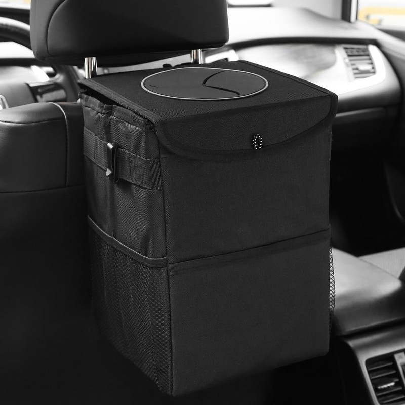 ZONADAH Car Trash Can with Lid Car Dustbin Rubbish Waterproof
