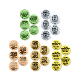 25 Pack - Dr. Martin Luther King Jr Day MLK Quotes Pinback Buttons - 2.25 Inch