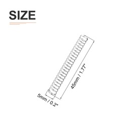 DTGN 0.5 x 5 x 45 mm (DxADxL) Compression Spring - 5 Pack - Good for Machines - Spring Steel Extension Spring - Grey