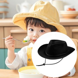 yuksok Kids Western Cowboy Hat Comfortable Novelty Sunhat for Festivals Roles Play Gift, Black