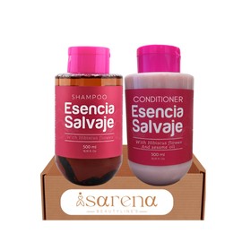 Isarena Beautyline´s - Esencia Salvaje Hair Care Duo Pack, Shampoo and Conditioner with Hibiscus Flower, 16.9 fl oz Fruto Salvaje Colombia Shampoo Flor de Jamaica - Cuidado Capilar