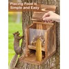 Squirrel Feeder for Outside, Thickened Wooden Squirrel Feeder Platform, Funny