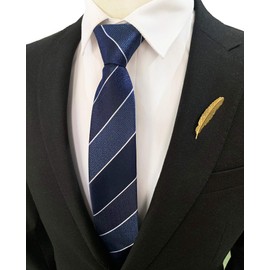 Lovacely Corbatas con cremallera para hombre, 2.76 pulgadas, clásicas, de seda, con cremallera, corbata de cachemira, varios diseños con cremallera para el cuello, Franjas Azules, Talla única