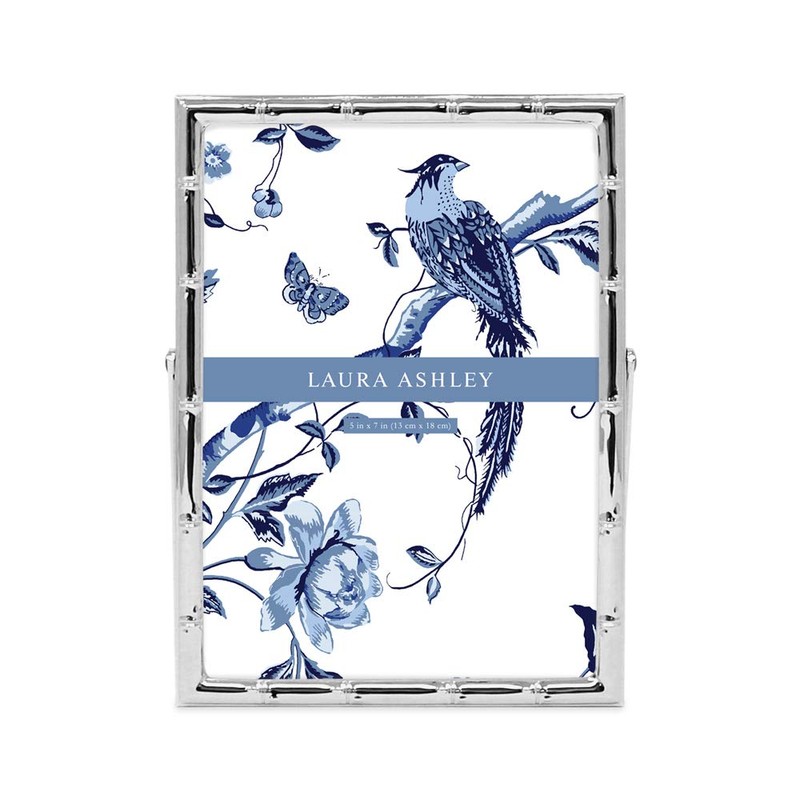 Laura Ashley 5x7 Silver Bamboo Metal Picture Frame (Vertical) with