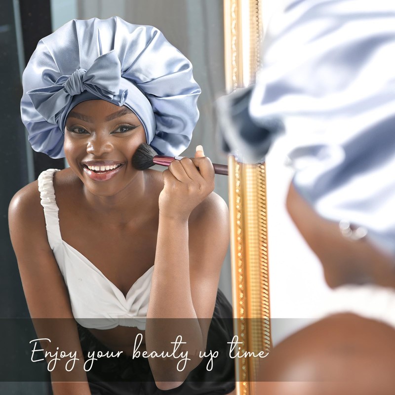 YANIBEST Silk Bonnet for Sleeping Women Satin Bonnet Double Layer