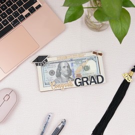 BIWEIS 2025 Graduation Gifts Money Holder, Wooden Congrats Grad DIY Money Cash Wallet, Class of 2025 Gifts for College High School, Graduation Party Favor Supplies