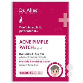 Dr. Alies - Professional Hydrocolloid Acne Pimple Patch - 144 Dots | Fast Healing Spot Stickers for Zits and Blemishes | Vegan and Cruelty-Free | Skin and Face Care