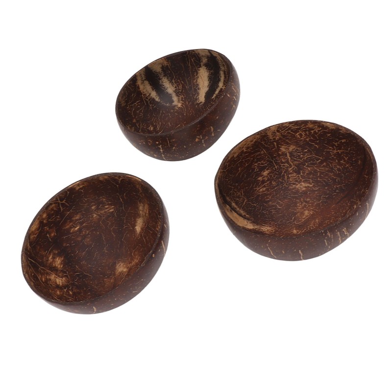 Coconut Bowl Set Leakage Proof Reusable Hand Polished Coconut Shell