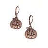 Antiqued Copper Jack-O-Lantern Pumpkin Earrings