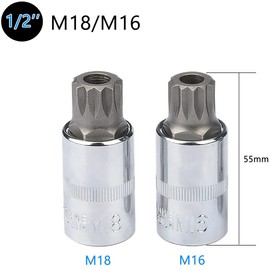 drado Multi-Tooth Socket Set / Spline Socket Set Includes M4 / M5 / M6 / M8 / M9 / M10 / M12 / M14 / M16 / M18 / Pack of 10
