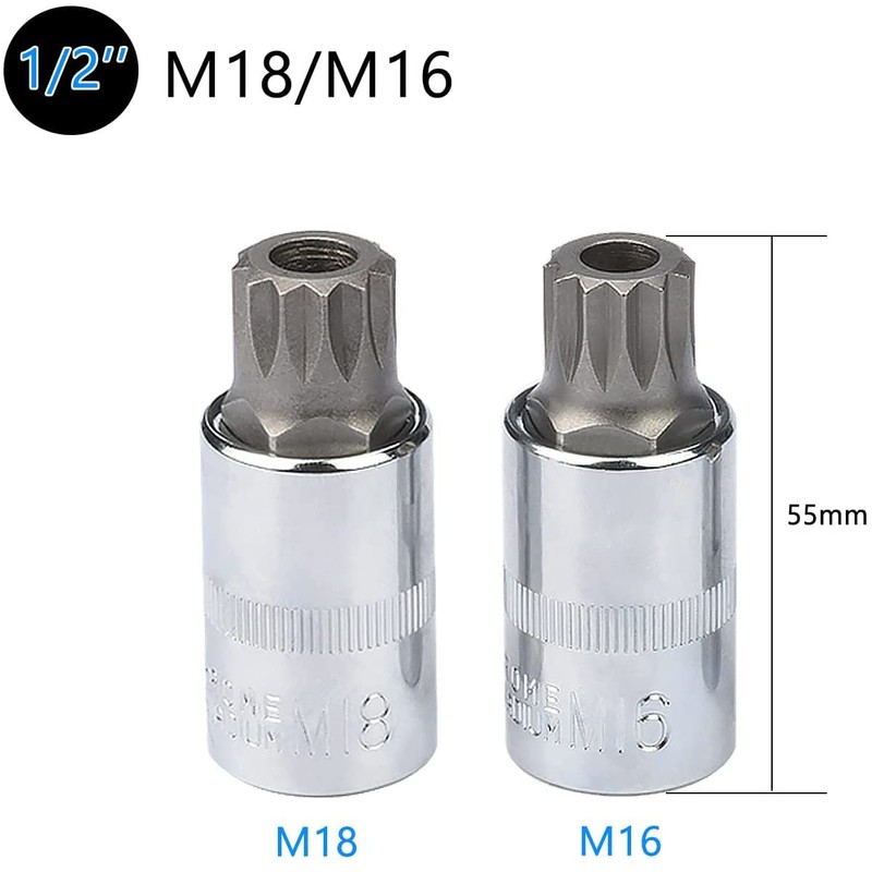 drado Multi-Tooth Socket Set / Spline Socket Set Includes M4