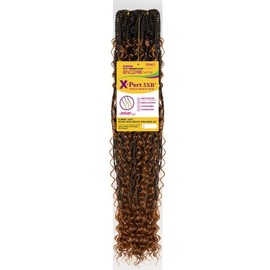 Janet Collection Human Hair Prime Unimix Encore Lavie X-Pert TRACK BRAID HAIR 3XB BOHO BOX BRAID Goddess curl ends WEAVING 24” (COLOR #HL1B/30)