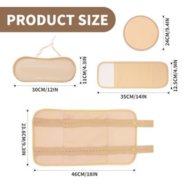 Castor Oil Pack Wrap Kit – 6Pcs Reusable Organic Castor Oil Compress for Neck, Waist, Chest, Knee & Ankles, Adjustable Wraps with Elastic Straps for Sleep, Detox, Constipation, Inflammation Relief