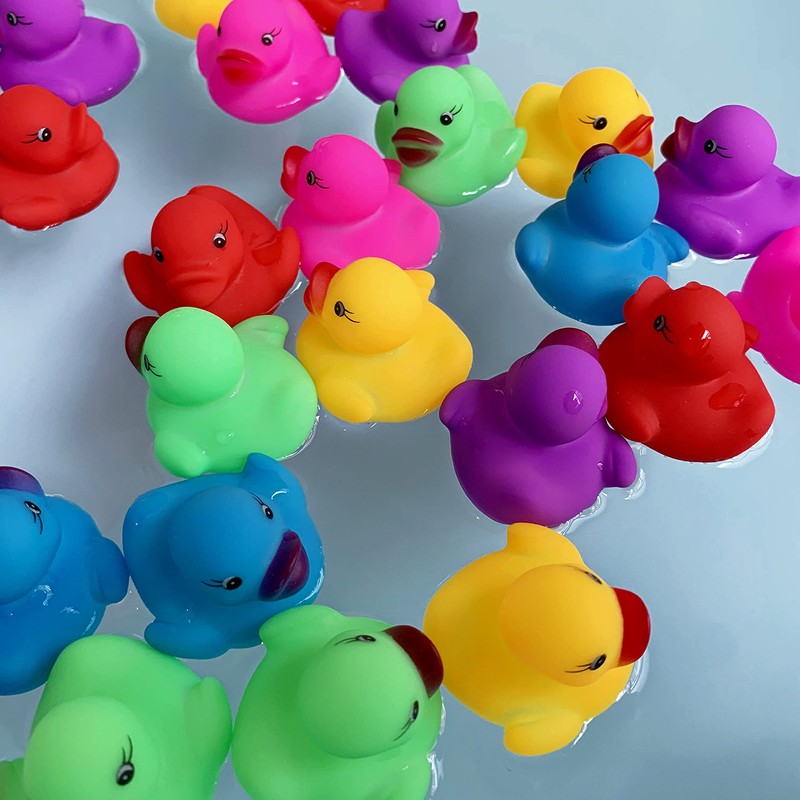 Maliweg 54-Pack Mini Ducks, Mini Colorful Rubber Duckies Bath Toy
