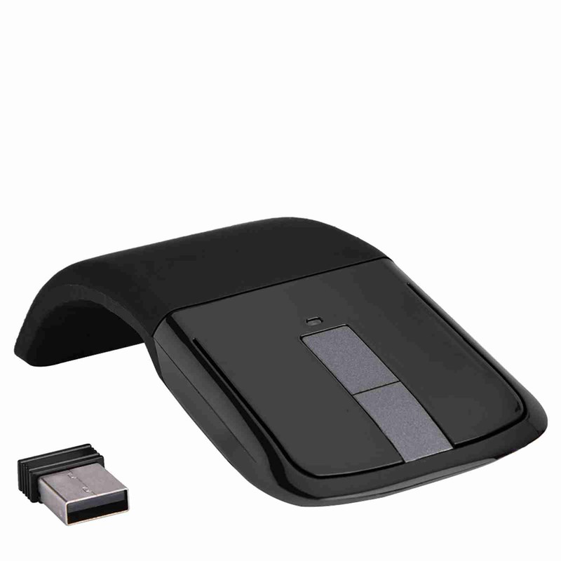 2.4GHz Foldable Wireless Arc Touch Mouse Mice USB Receiver For