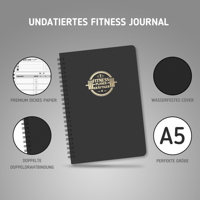 BIROYAL Fitness Journal Spiralblock