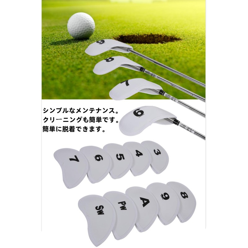 YFFSFDC Golf Iron Covers Headcovers 10 Pcs (3-9, A, Pw,