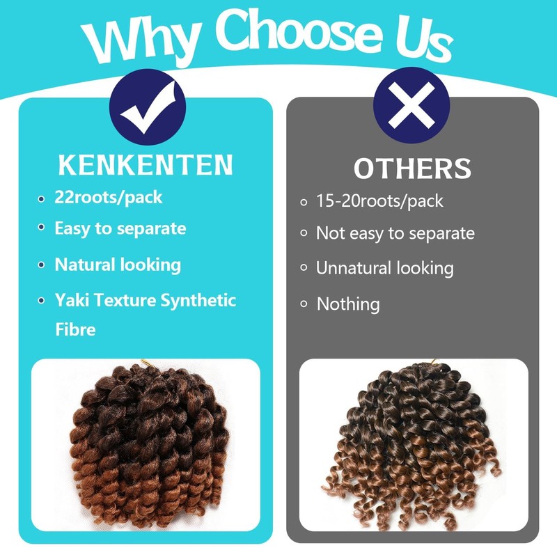 Jamaican Bounce Crochet Hair 4Packs 10Inch 22Roots Wand Curl For