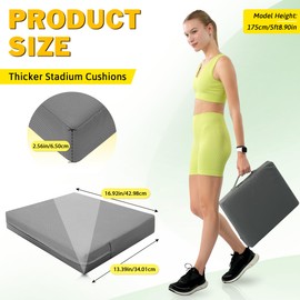 FASTMOMENT 2 Pcs Stadium Seat Cushions Water-Repellent Bleacher Seat Cushions Indoor & Outdoor Seat Cushion for Bleachers Portable Stadium Cushion for Sports Events, Office Chairs, Beaches