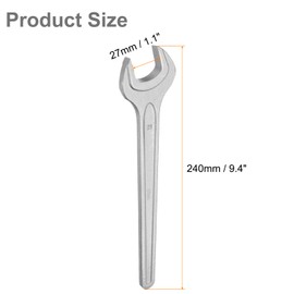 sourcing map Single Open Ended Spanner Wrench, 28mm, Thicken CR-V Steel Open End Wrench Tool for for Automotive Repair and Furniture Assembly, Grey
